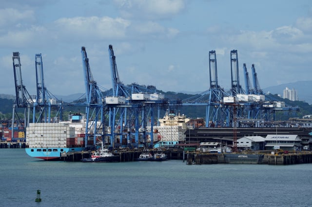 A view of the Balboa Port is pictured after Hong Kong's CK Hutchison Holdings Ltd agreed to sell its interests in a key Panama Canal port operator to a BlackRock Inc-backed consortium, amid pressure from U.S. President Donald Trump to curb China's influence in the region, Panama City, Panama, March 4, 2025. REUTERS/Enea Lebrun/File Photo