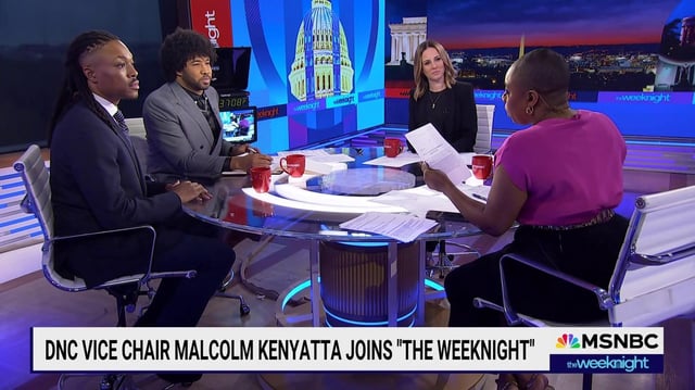 DNC Vice-Chair Malcolm Kenyatta seen on MSNBC&#39;s The Weeknight on May 14, 2025. (Photo from MSNBC)