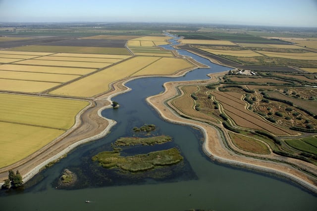 Farmland and waterways in the Sacramento-San Joaquin Delta, Calif., on Wednesday, Sept. 16, 2009. The Delta is a vital link in the state's water system, spanning five counties in Northern Calif. (Paul Hames/California Department of Water Resources via Bay City News)