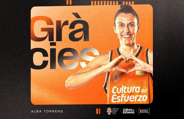 Imagen del cartel de despedida diseñado por el Valencia Basket para Alba Torrens.