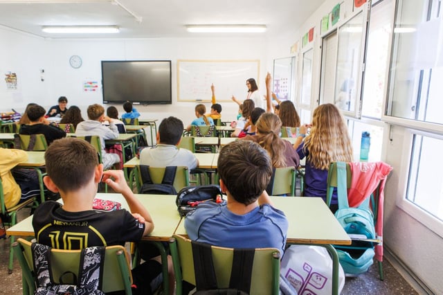 Aula de una escuela de primaria, esta primavera.