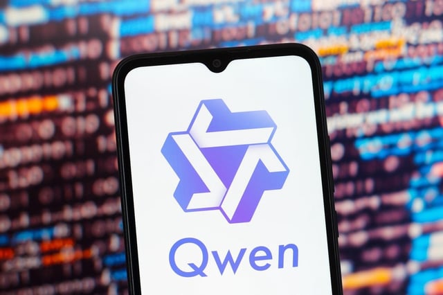 The logo of Qwen, Alibaba’s family of large language models, is displayed on a smartphone screen. Photo: Shutterstock Images