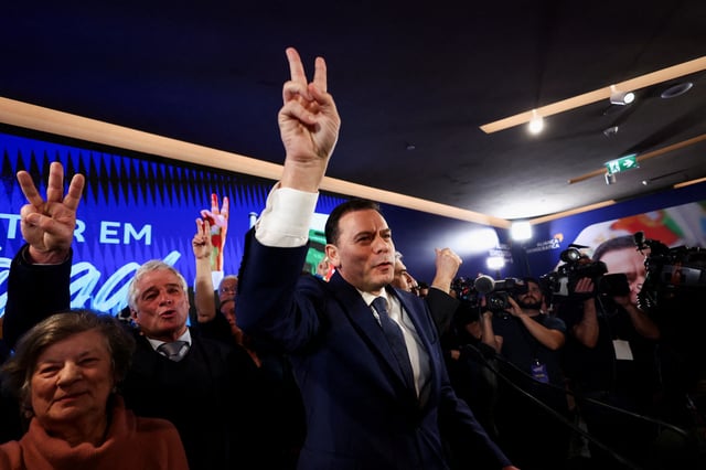 Portugal's Social Democratic Party (PSD) and Democratic Alliance (AD) leader Luis Montenegro speaks following the result of a general election in Lisbon, Portugal, March 11, 2024. REUTERS/Pedro Nunes