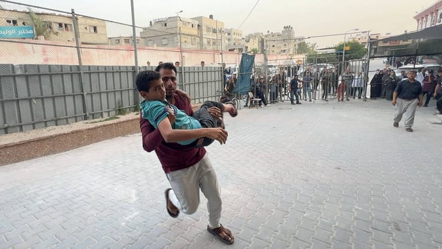 A l'hôpital Nasser de Khan Younès, dans la bande de Gaza, le 13 mai 2025.