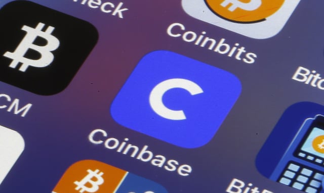 Coinbase app logo on iPhone