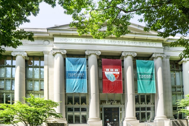 Langdell Hall, Harvard Law School Library, building exterior, Harvard University, Cambridge, Massachusetts, USA. (Photo by: Spencer Grant/GHI/UCG/Universal Images Group via Getty Images)