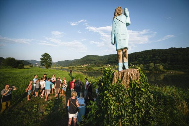 The original statue by local artist Ales Zupevc was burned