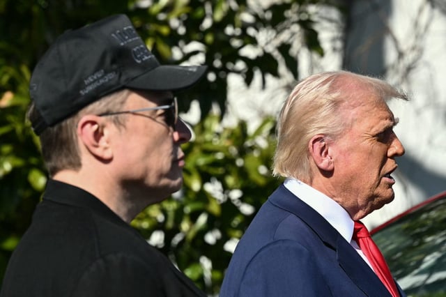 President Donald Trump and Tesla CEO Elon Musk at the White House.