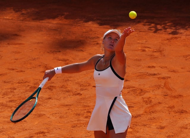 Tennis - Italian Open - Foro Italico, Rome, Italy - May 15, 2025 Peyton Stearns of the U.S. in action during her semi final match against Italy's Jasmine Paolini REUTERS/Aleksandra Szmigiel
