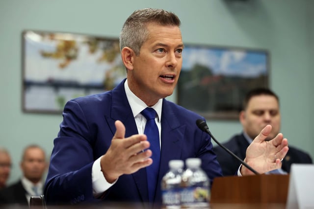 Secretary of Transportation Sean Duffy testifies during a House Appropriations Committee in the Rayburn House Office Building on May 14, 2025.
