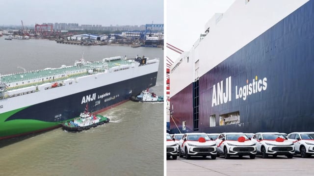 World's largest 9,500-EV capacity carrier launched in China.