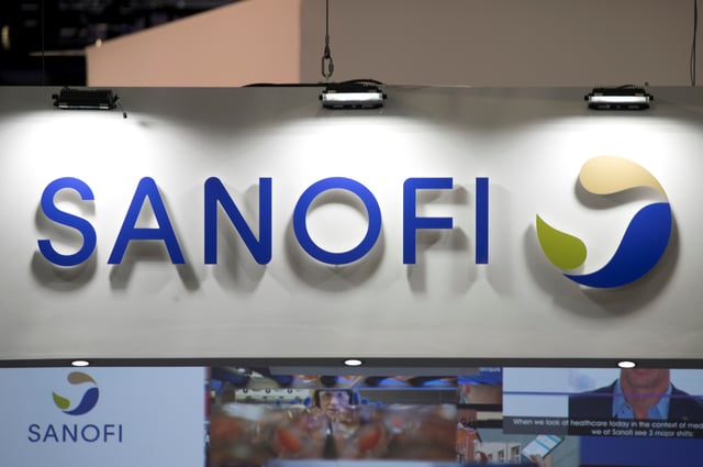 The logo of Sanofi is pictured during the Viva Tech start-up and technology summit in Paris, France, May 25, 2018. REUTERS/Charles Platiau/File photo