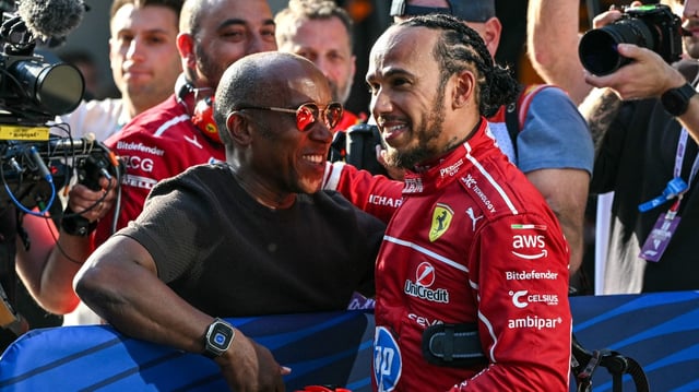 Anthony Hamilton, left, with his son Lewis, the seven-times World Champion