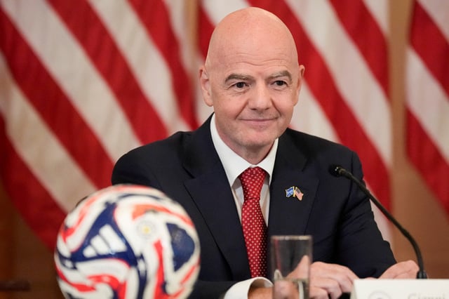 FIFA president Gianni Infantino attends a meeting of the FIFA Task Force at the White House in Washington, D.C., U.S., May 6, 2025. REUTERS/Kent Nishimura/File Photo