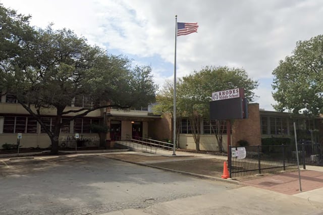 Jeremiah Rhodes Middle School in San Antonio, Texas. November 2022.