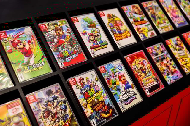 The Nintendo Switch games are displayed in the new Nintendo store in Union Square in San Francisco.