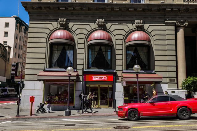 The exterior of the new Nintendo store in Union Square.