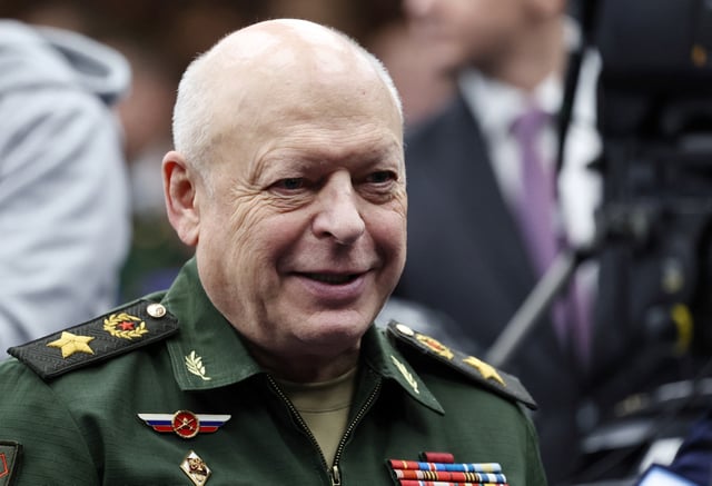 Commander-in-Chief of the Russian Ground Forces Oleg Salyukov arrives for an expanded meeting of the Defence Ministry Board at the National Defence Control Centre in Moscow, Russia December 16, 2024. Sputnik/Alexander Kazakov/Pool via REUTERS/File Photo