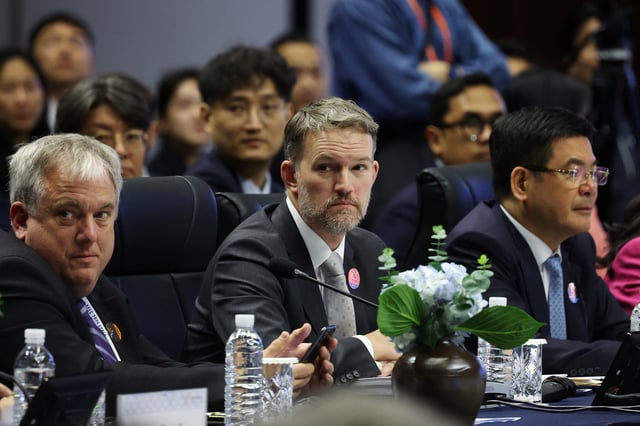 U.S. Trade Representative Jamieson Greer attends the opening ceremony of APEC Ministers Responsible for Trade Meeting at International Convention Center in Seogwipo on Jeju island, South Korea, May 15, 2025.   REUTERS/Kim Hong-Ji