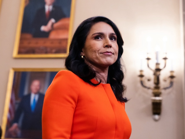 UNITED STATES - MARCH 26: Tulsi Gabbard, director of National Intelligence, arrives to testify during the House Select Intelligence Committee hearing titled "Worldwide Threats Assessment," in Longworth building on Wednesday, March 26, 2025. Gen. Timothy D. Haugh, director of the National Security Agency, FBI Director Kash Patel, CIA Director John Ratcliffe, and Lt. Gen. Jeffrey A. Kruse, director of the Defense Intelligence Agency, also testified. The witnesses fielded questions on the Signal chat, about attacks against Houthis in Yemen, that accidentally included a reporter. (Tom Williams/CQ-Roll Call, Inc via Getty Images)