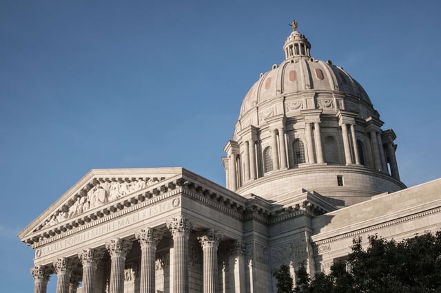The Missouri state capitol building is pictured in Jefferson City, MIssouri.
