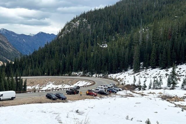 The Okanogan County Search and Rescue team responds to a climbing accident in the North Cascades mountains in Washington on Sunday, May 11, 2025. (Okanogan County Sheriff&#39;s Office via AP)