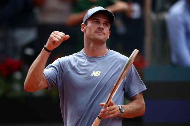 Tennis - Italian Open - Foro Italico, Rome, Italy - May 15, 2025 Tommy Paul of the U.S. celebrates after winning his quarter final match against Poland's Hubert Hurkacz REUTERS/Guglielmo Mangiapane