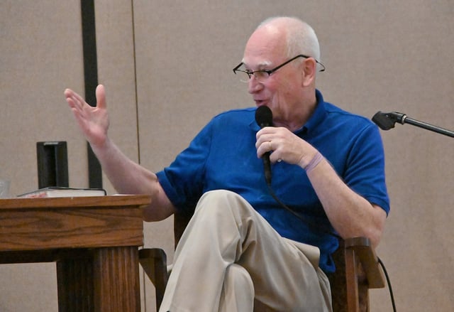 In this file photo, Ted Zaleski discusses the book “President Garfield; From Radical to Unifier” with author C.W. “Charlie” Goodyear at Carroll Lutheran Village – Krug Chapel, Saturday July 8, 2023.
Zaleski is the budget and finance director for Carroll County.