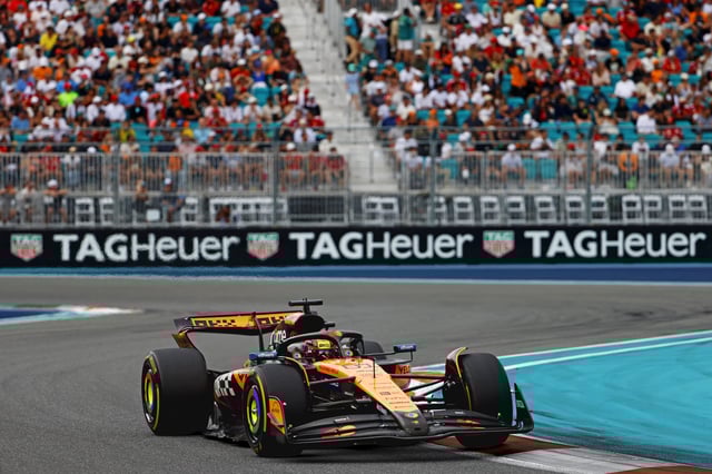 May 4, 2025; Miami Gardens, FL, USA;  McLaren driver Oscar Piastri (81) during the F1 Miami Grand Prix at Miami International Autodrome. Mandatory Credit: Peter Casey-Imagn Images/File Photo