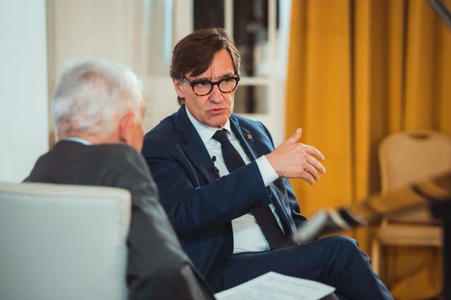El president de la Generalitat, Salvador Illa, este viernes en Navarra