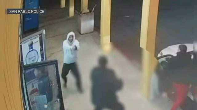 Screen shot of surveillance video that captured a homicide suspect in San Pablo. (May 16, 2025) 