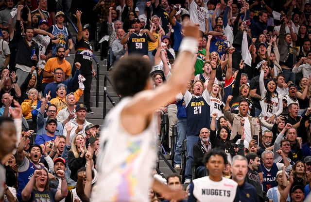 Jamal Murray (center) led the Denver Nuggets to a Game 6 victory over the Oklahoma City Thunder at Ball Arena on Thursday to force Game 7.