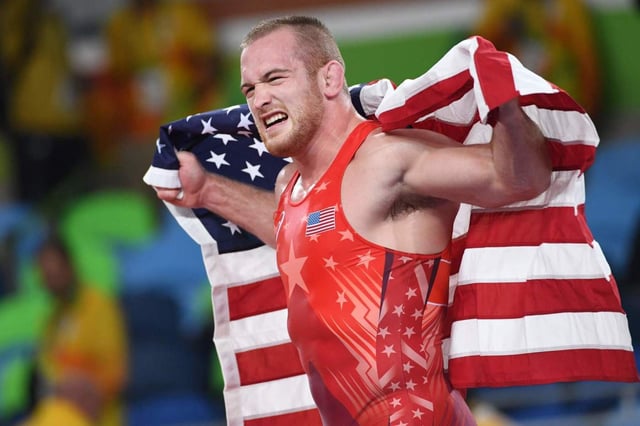 Woodbine native Kyle Snyder, shown celebrating after winning the 97kg freestyle wrestling gold medal match on August 21, 2016, secured a spot in the 2021 Tokyo Olympics by winning the U.S. Olympic trials Saturday night in Fort Worth, Texas.