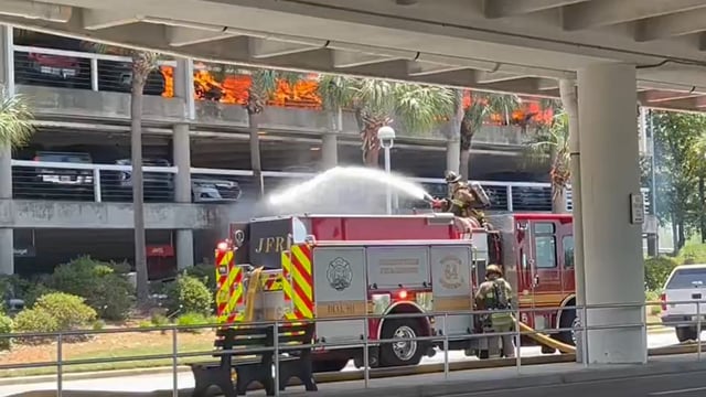 A massive fire broke out at Jacksonville Airport on Friday