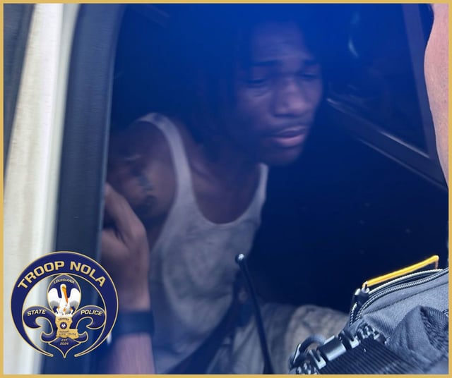 Louisiana State Police released this photo of Kendell Myles after he was captured Friday. Authorities say Myles is one of 11 inmates who escaped from the Orleans Justice Center.