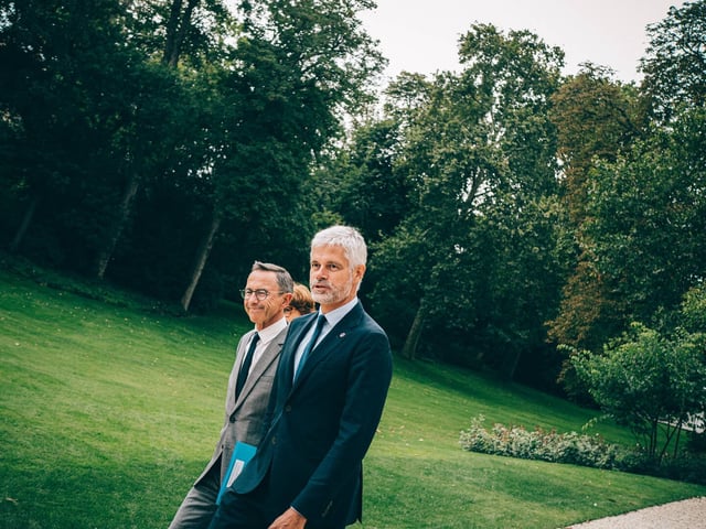 Bruno Retailleau et Laurent Wauquiez, au palais de l'Elysée, à Paris, le 23 août 2024.  
