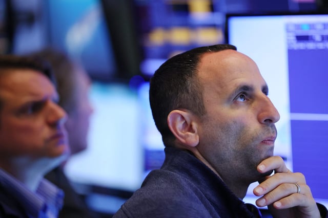 A trader on the floor of the New York Stock Exchange in mid-May.