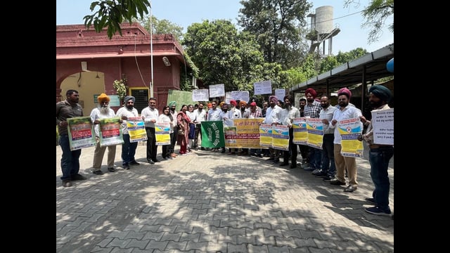 Dengue awareness rally underway in Ludhiana on Friday. (HT Photo)