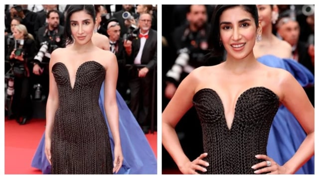 Parul Gulati wore a braided hair dress to Cannes.