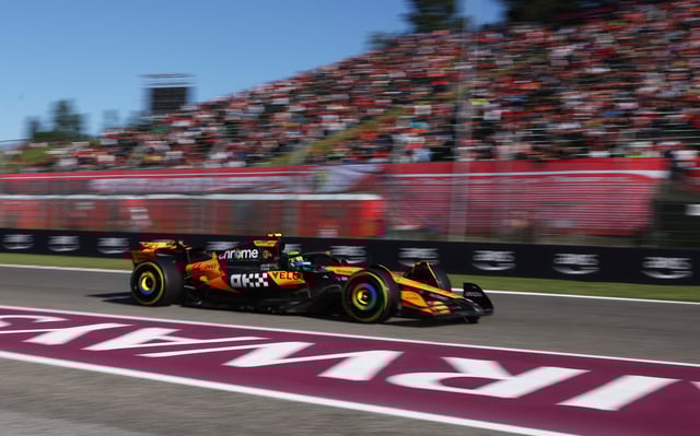 Formula One F1 - Emilia Romagna Grand Prix - Autodromo Enzo e Dino Ferrari, Imola, Italy - May 16, 2025 McLaren's Lando Norris during practice REUTERS/Florion Goga
