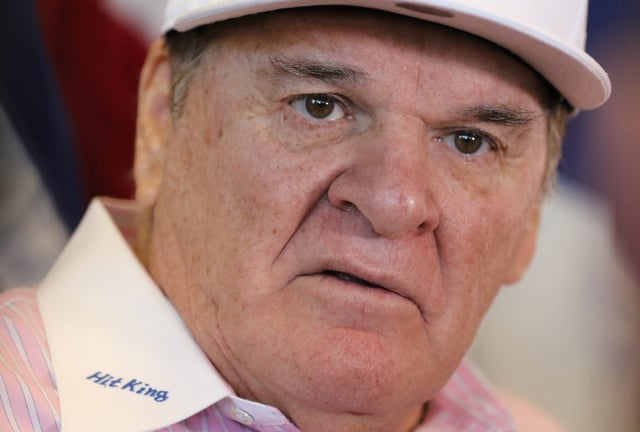 Former Cincinnati Reds player and manager Pete Rose speaks during a press conference where it was announced that he will be inducted into the Reds Hall of  Fame, Tuesday, Jan. 19, 2016, in Cincinnati. The induction will take place the weekend of June 24-26, 2016. (AP Photo/Gary Landers)