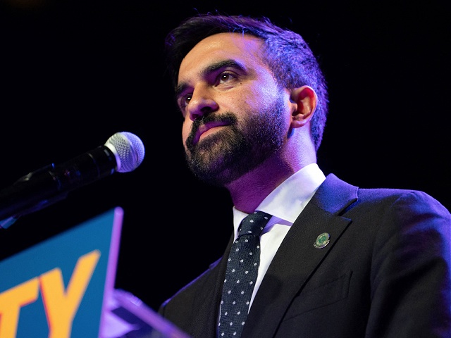 Zohran Mamdani looks out into the crowd at a rally at Brooklyn Steel in Brooklyn New York on May 4 2025. (Photo by Madison Swart / Hans Lucas / Hans Lucas via AFP) (Photo by MADISON SWART/Hans Lucas/AFP via Getty Images)