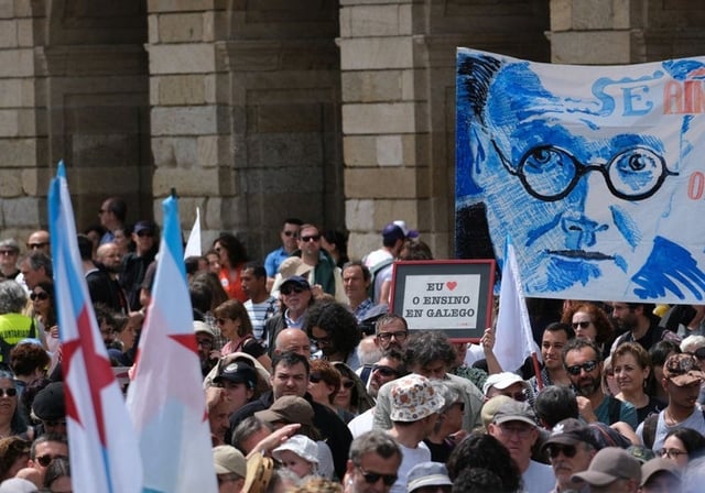 Imagen de la manifestación, en Santiago