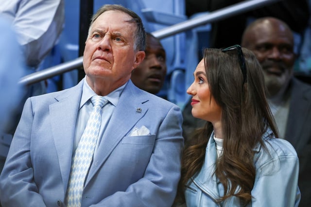 Bill Belichick and Jordon Hudson on March 8, 2025 in Chapel Hill, N.C.