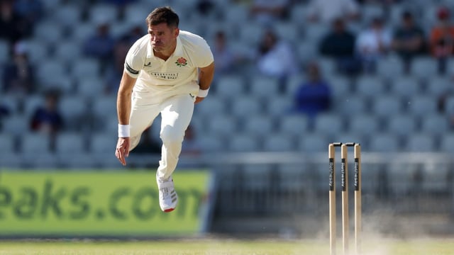 Anderson throws himself into the action, despite a crowd of just over a thousand at Old Trafford