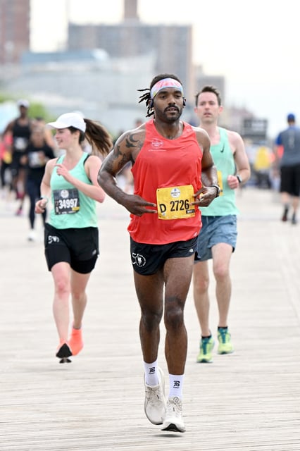 May 18, 2024: Christopher Lawrence participates in the RBC Brooklyn Half Marathon. The RBC Brooklyn Half is held in Brooklyn, NY. The finish on the boardwalk at Coney Island. (Photo by for Bryan Bedder NYRR)