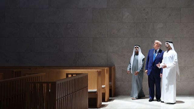 President Trump tours the Abrahamic Family House interfaith complex in Abu Dhabi, UAE, last week. Photo: Win McNamee/Getty Images