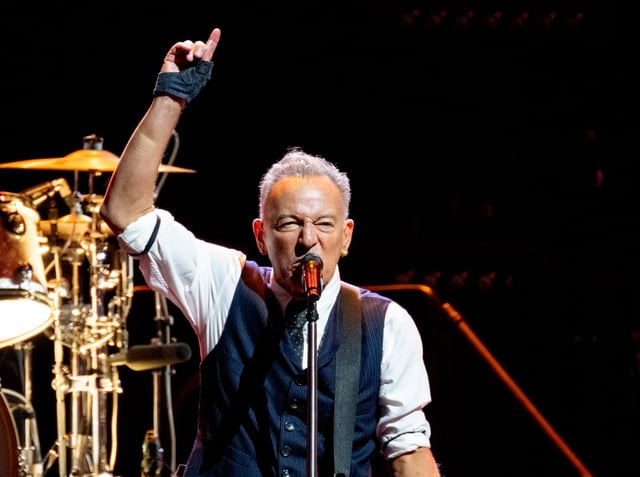 Bruce Springsteen performs during the first night of &#34;The Land of Hopes and Dreams&#34; tour on May 14, 2025, in Manchester, England.