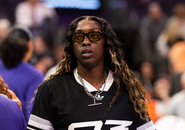 May 11, 2025; Phoenix, AZ, USA; Phoenix Mercury guard Kahleah Copper against the Golden State Valkyries during a preseason game at PHX Arena. Mandatory Credit: Mark J. Rebilas-Imagn Images/File Photo