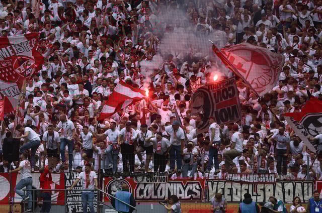 Soccer Football - 2. Bundesliga - FC Cologne v 1.FC Kaiserslautern - RheinEnergieStadion, Cologne, Germany - May 18, 2025 FC Cologne fans are seen in the stands REUTERS/Leon Kuegele